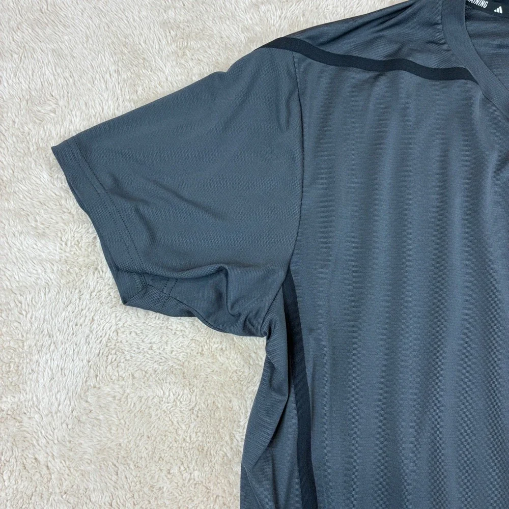 Adidas Mens Shirt XL Polyester Grey Training Performance Gym Workout  Active